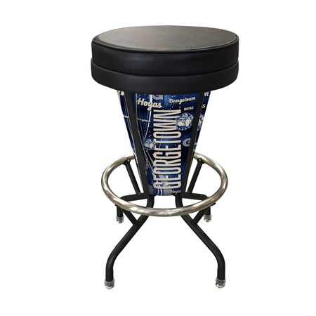 Holland Bar Stool Co Lighted Georgetown 30" Swivel Bar Stool L500030GrgtwnBlkVinyl